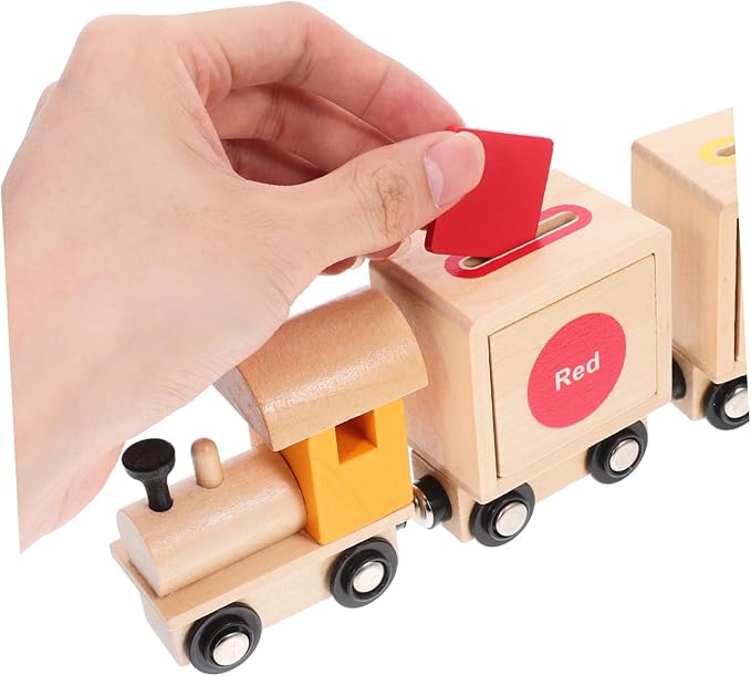 Tren magnético de madera para aprendizaje